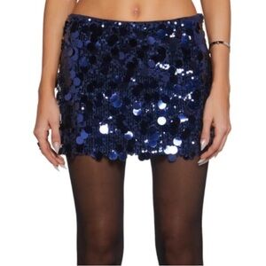 Urban Outfitters Blue Sequin Mini Skirt Night Out